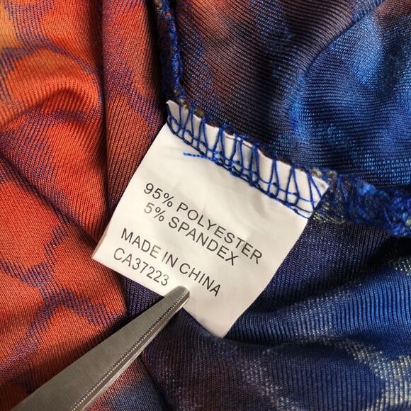 Creation Top Womens M Rainbow Tie Dye Burnout Textured Pocket Tunic Boho Artsy - Picture 8 of 16